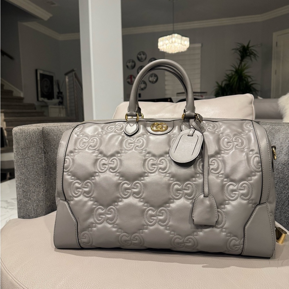Gray Gucci Travel Bag